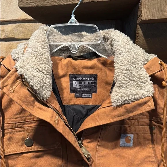 Carhartt Brown Pea Coat with Sherpa Lining - Picture 2 of 7